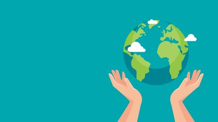 Animated happy wetland day with empty space