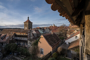Scenic view of the medieval city of Rothenburg.
