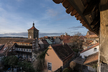 Scenic view of the medieval city of Rothenburg.