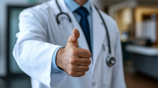 Confident close-up of a doctor in a white coat demonstrating proper hand hygiene. [Doctor demonstrating hand hygiene