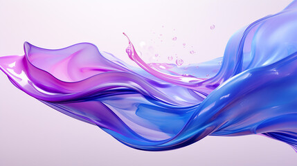 Abstract ai generated background of a colored floating liquid in 3d render, twisted shapes