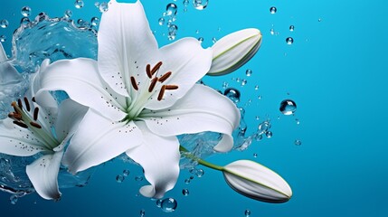 lily turquoise-white flower