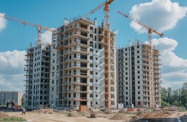 Fototapeta na wymiar construction of new apartment buildings