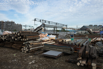 Obraz premium 解体される駅舎