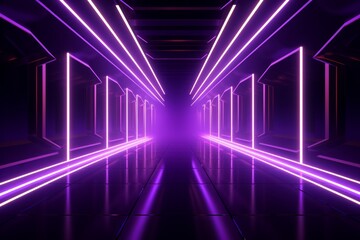 an image of a neon lighted tunnel