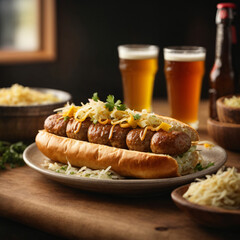 Wisconsin Beer Brats - Savory Sausages with Tangy Sauerkraut