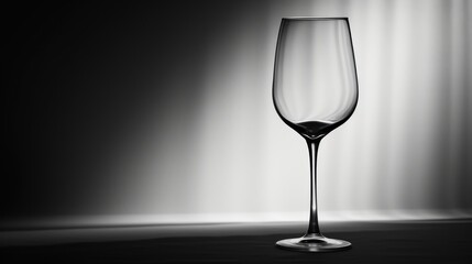  a black and white photo of a wine glass in front of a black and white background with light coming from the top of the glass and the bottom of the glass to the bottom of the glass.