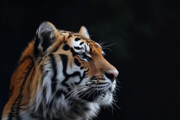 Obraz premium Tiger with a black background