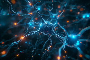 Neural Network Visualization, Artificial Intelligence Concept, Digital Brain
