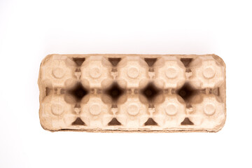 cardboard egg tray isolated on white