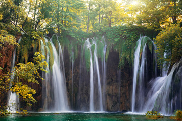 waterfalls in Plitvice Lakes National Park, Croatia