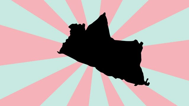 Animated map of the city of Yogyakarta in Indonesia with a rotating background