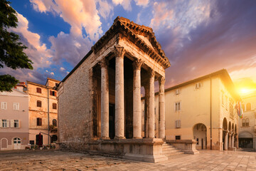 Triumphal Arch of Sergius in Pula. Croatia.