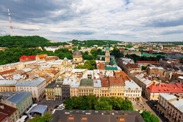 Old architecture of Lviv, Ukraine.