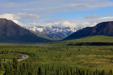 Fang Mountain, Sunset, Denali National Park, Alaska, USA,