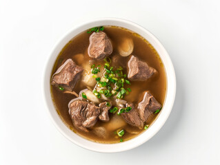 Bulalo Filipino Food in white plate and white background