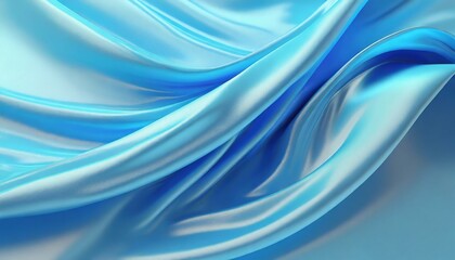 3d render beautiful folds of light blue silk in full screen like a beautiful clean fabric background simple soft background with smooth folds like waves on a liquid surface