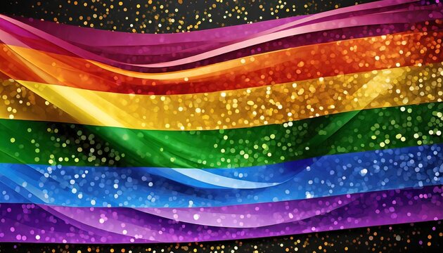 sparkling pride rainbow colored flag
