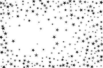 Star confetti. Silver casual confetti background. Bright design pattern.