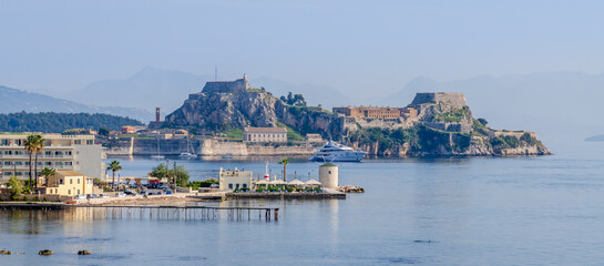 The old Venetian fortress of Corfu town, Corfu, Greece. The Old Fortress of Corfu is a Venetian...
