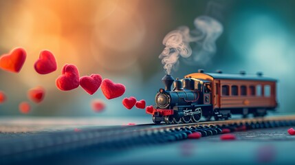 Toy train carrying love