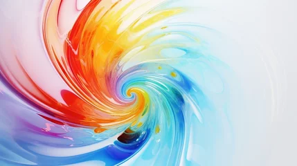 Foto op Canvas Abstract background with swirl and smooth lines, rainbow colors. Twirling vortex, abstract spiral © alionaprof