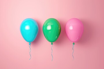 A trio of pastel-colored balloons against a soft pink backdrop, symbolizing light-hearted support for Rare Disease Day..