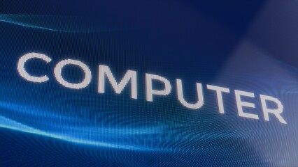 Computer on LED screen, technology banner or background