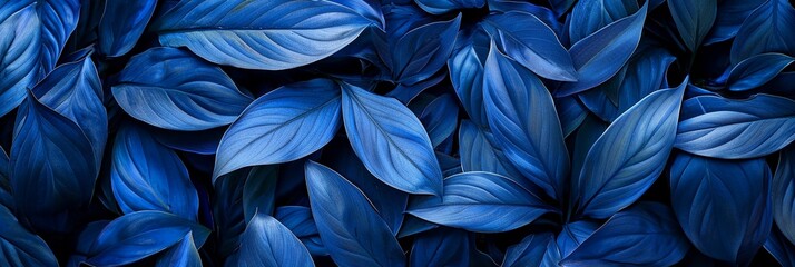 Exotic tropical leaves background with blue  hawaiian plants and flowers.  - obrazy, fototapety, plakaty