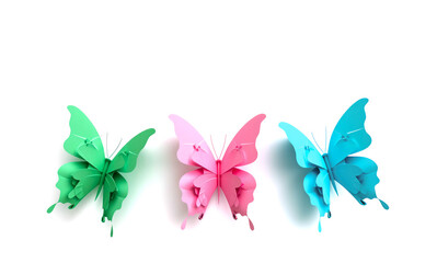 Delicate origami butterflies in shades of pink, green, and blue, a creative representation for Rare Disease Day..