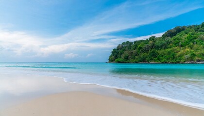 Fototapeta na wymiar the clean and beautiful white beach of southern thailand