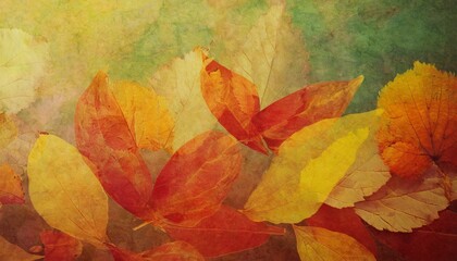 Naklejka na ściany i meble autumn or fall leaves texture abstract background