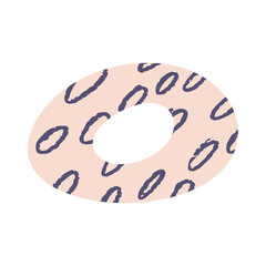 Cute abstract shapes and doodle elements cutout, collage designs. Graphic art. Flat vector illustration isolated on white background.