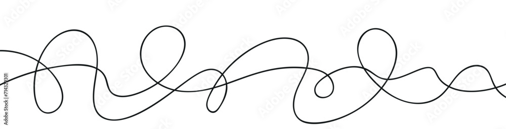 Wall mural thin wavy line pattern with flowing curves, undulating abstract background. squiggle design for subt