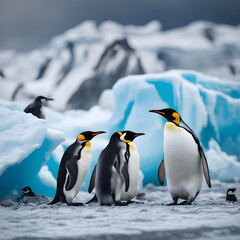 King penguins in Fortuna Bay, South Georgia, Antarctica