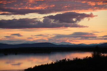 Sonnenuntergang in Schwedisch Lappland