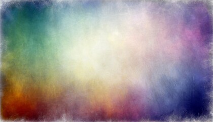 colorful background in soft shades of blue purple green yellow pink red orange and white with light center and dark border with faint vintage distressed texture