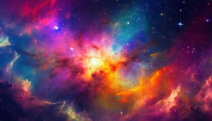 colorful space galaxy cloud nebula stary night cosmos universe science astronomy supernova background wallpaper  - obrazy, fototapety, plakaty