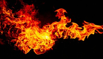 fire flame on black background beautiful yellow orange and red and red blaze fire flame texture style