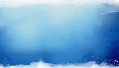 Foto op Plexiglas elegant light blue background with white hazy top border and dark blue green grunge texture bottom border luxury pastel blue design © Marcelo