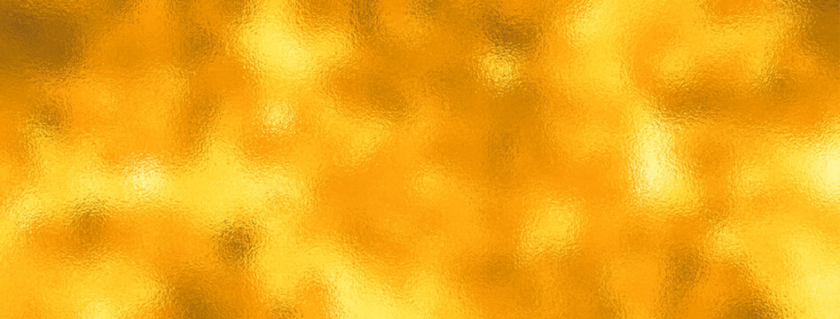 Gold glass texture vector background for flyer, cards, poster, cover design. Christmas backdrop. Blurred stained glass window. Happy New Year! Yellow glass textured illustration for design. Holiday.	