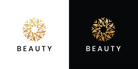 Flower luxury logo design .