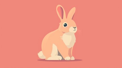  a rabbit sitting on a pink background with a pink background and a pink background with a pink background and a pink background with a white rabbit sitting on it's.