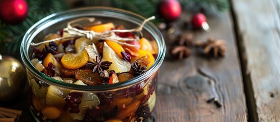marinating dried fruits in liquor for Christmas baking
