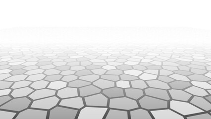 Irregular shapes repeated tiles that makes a surface in perspective view - 714337168