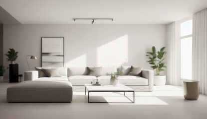 Fototapeta na wymiar Modern living room - minimal and clean