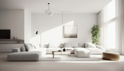 Fototapeta na wymiar Modern living room - minimal and clean