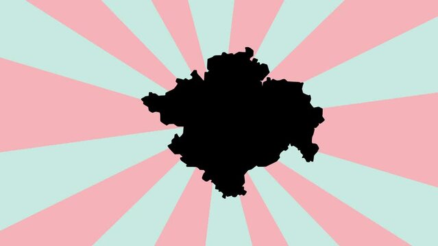 Animated map of South Sumatra province in Indonesia with a rotating background