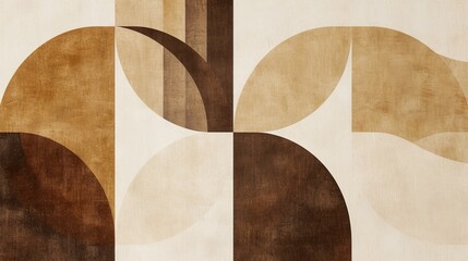 Abstract Painting in Brown and Beige Colors