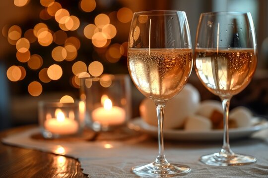anniversary, the couple celebrates their marriage and romance with passion on a luxurious Valentine's date, reminiscing their honeymoon with wineglasses